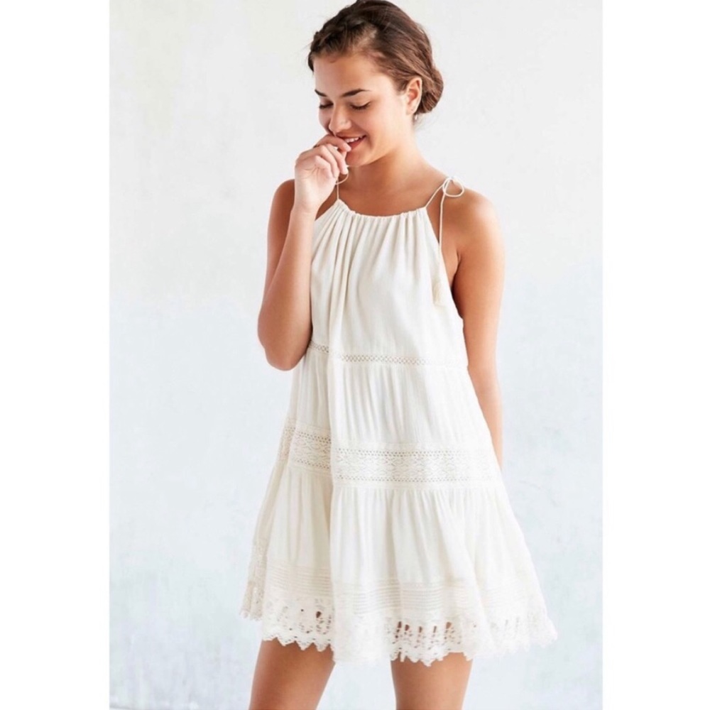 URBAN OUTFITTERS La Palma tiered mini slip dress